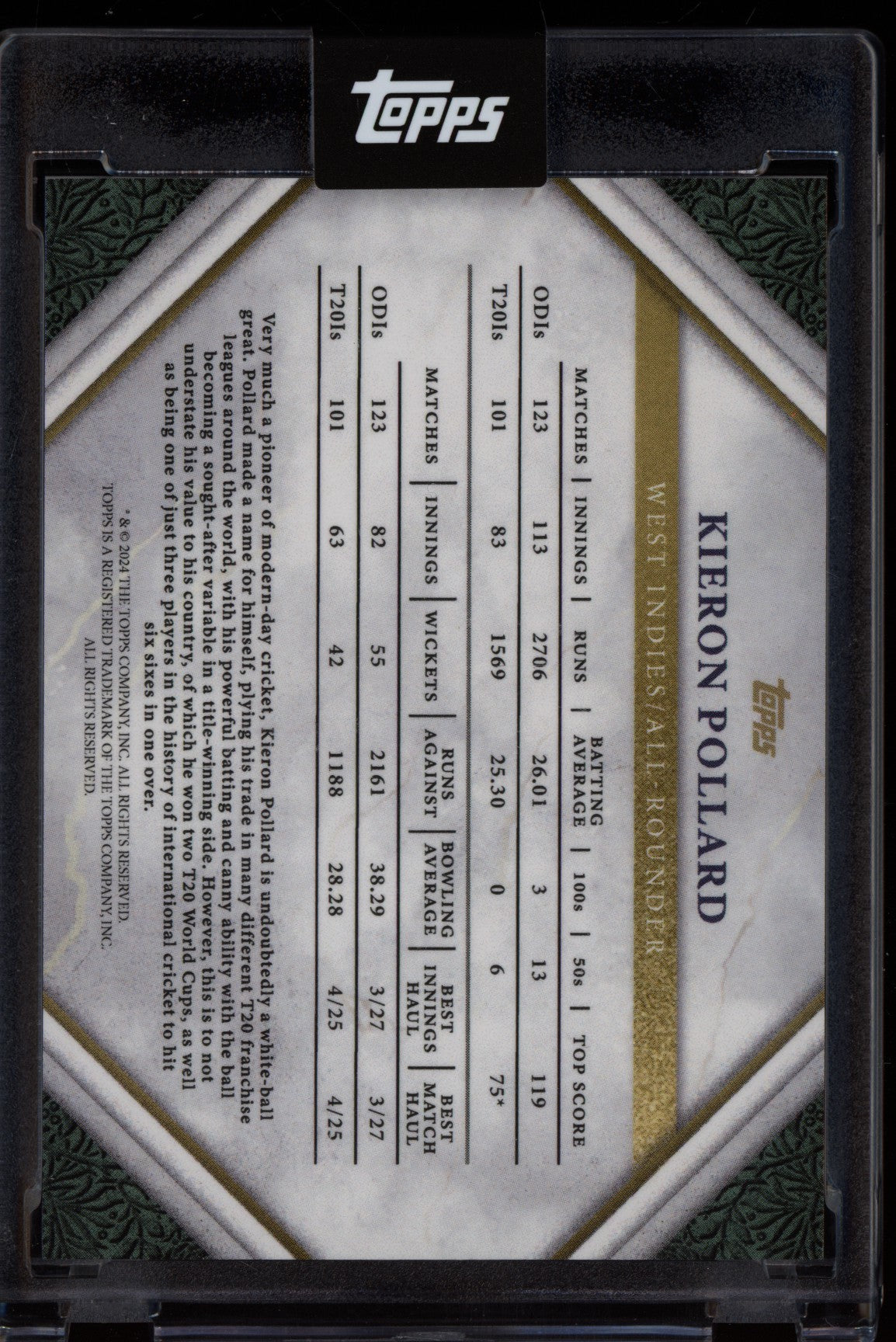 Kieron Pollard 2024 Topps Legends of the Game Auto 40/49