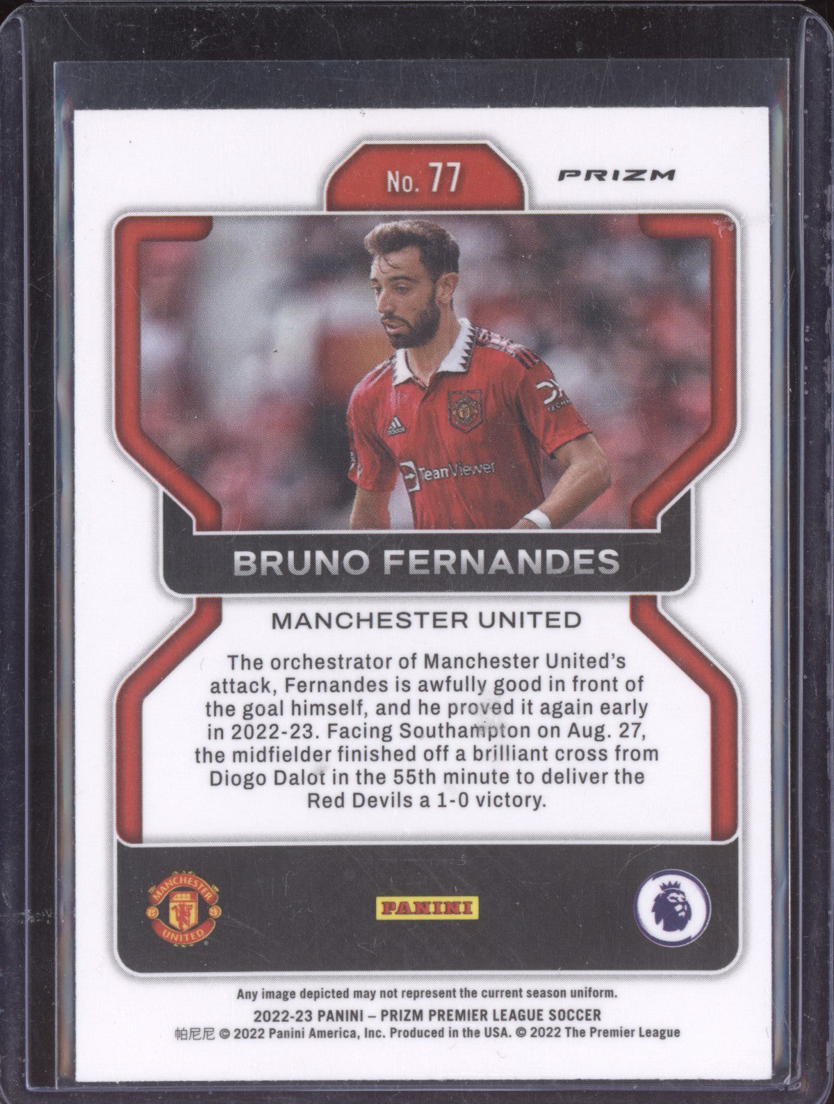 Bruno Fernandes 2022-23 Panini Prizm Premier League Tiger Choice