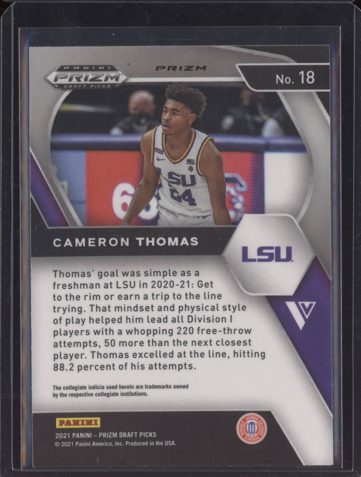 Cameron Thomas 2021-22 Panini Prizm Draft Blue Yellow Green RC