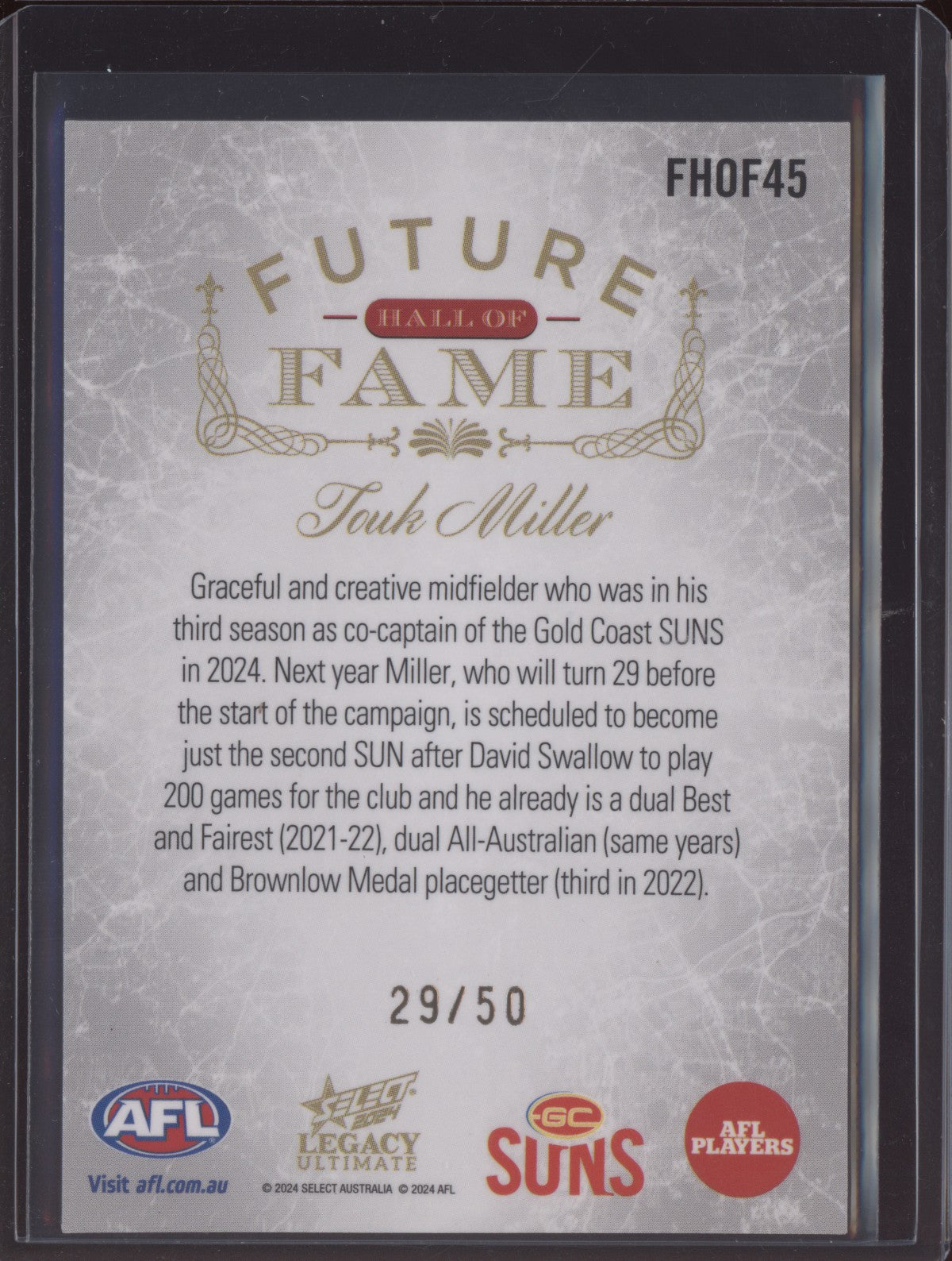 Touk Miller 2024 Select Legacy Ultimate Future Hall of Fame 29/50