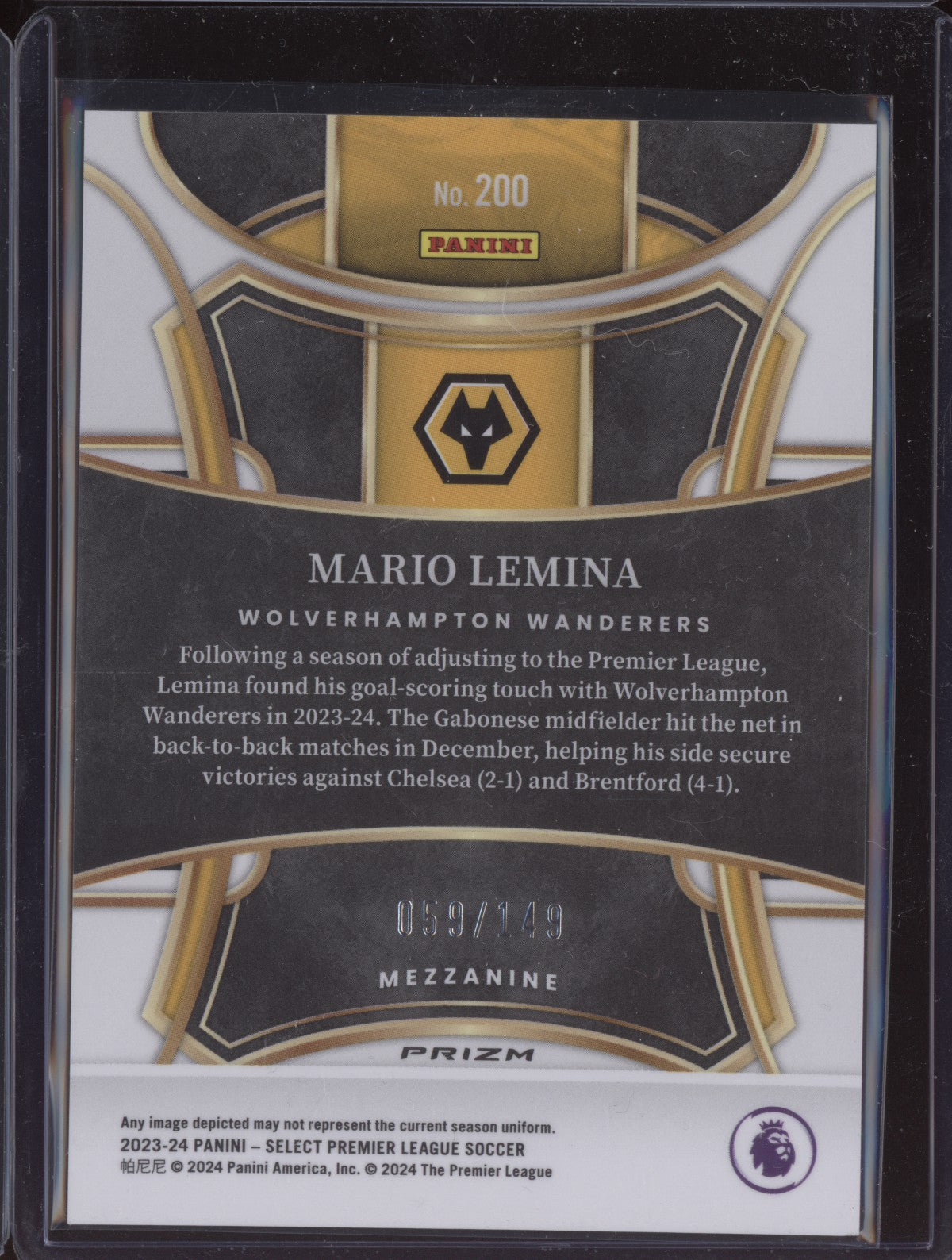 Mario Lemina 2023-24 Panini Select Premier League Red Wave 59/149