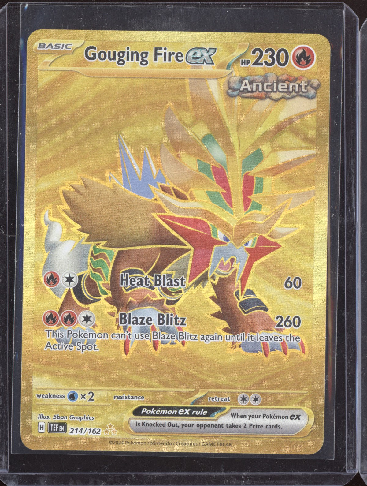 Gouging Fire ex 2024 Pokemon Temporal Forces Hyper Rare 214/162