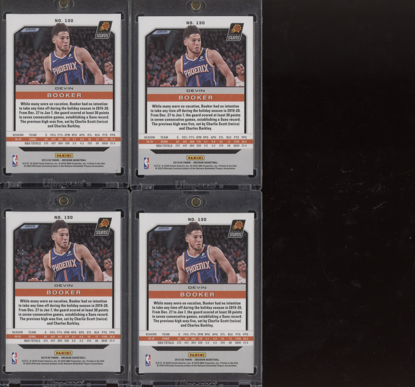 Devin Booker 2019-20 Panini Obsidian Rainbox Inc 1/1, /3, /5, /10, /16, /25