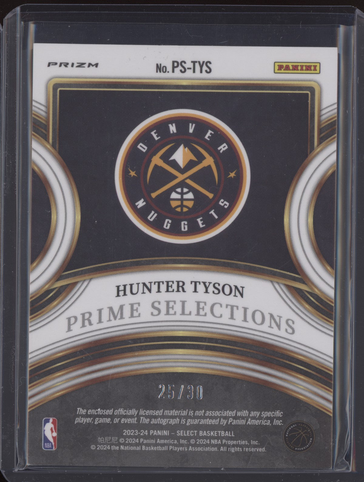 Hunter Tyson 2023 Panini Select Prime Selections Orange FOTL Patch Auto RC /30