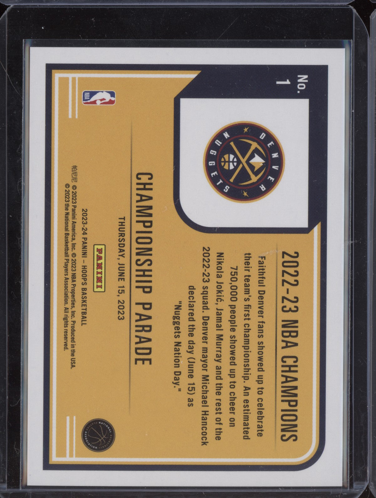 Denver Nuggets 2023-24 Panini Hoops Champions