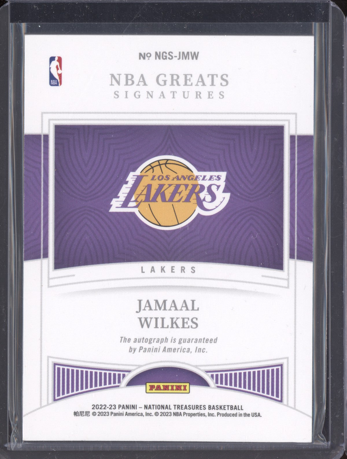 Jamaal Wilkes 2022-23 Panini National Treasures NBA Greats Auto Gold 8/10