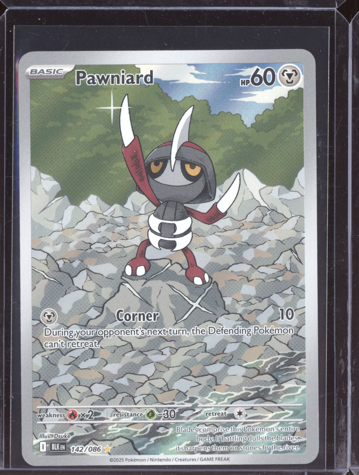 Pawniard 2025 Pokemon Black Bolt Illustration Rare 142/086