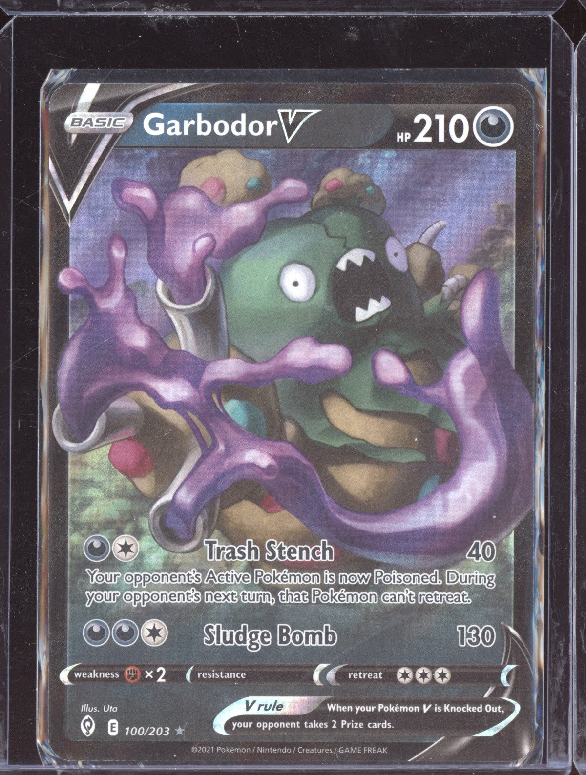 Garbodor V 2021 Pokemon Evolving Skies Holo Rare V 100/203