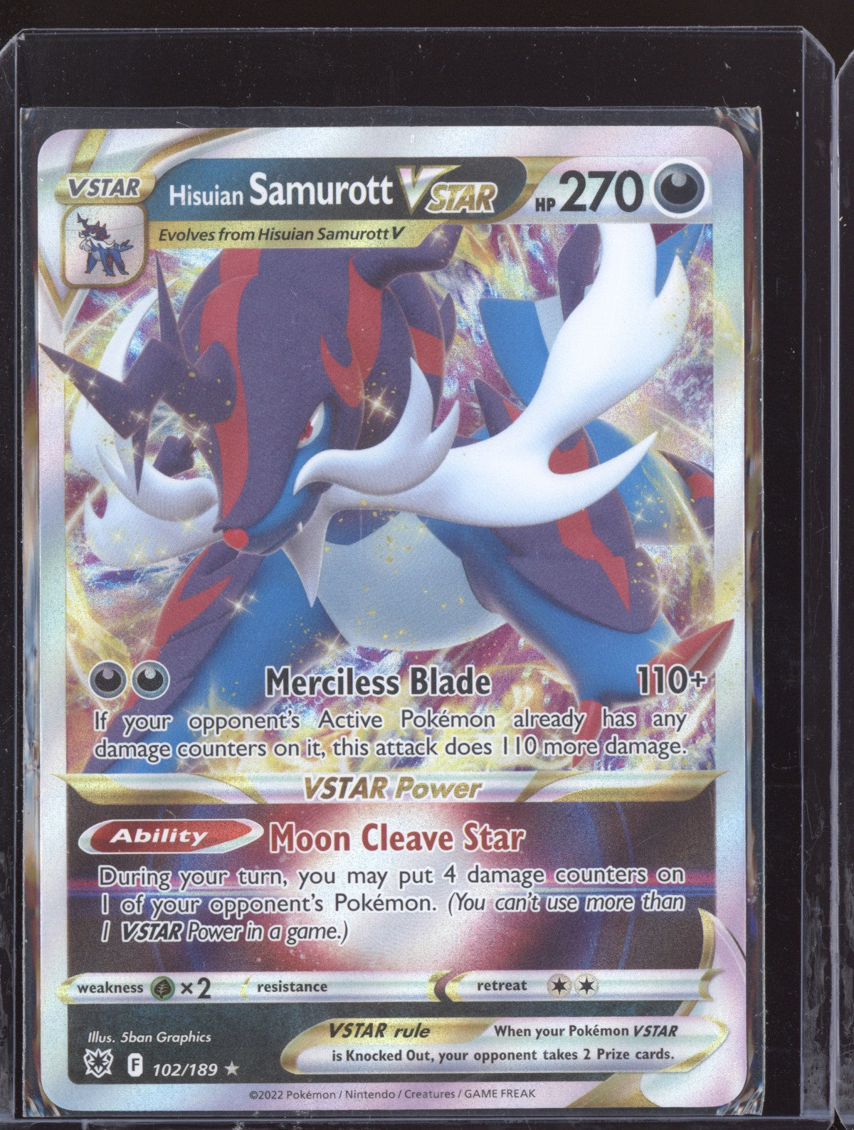 Hisuian Samurott VSTAR 2022 Pokemon Astral Radiance Holo Rare VSTAR 102/189