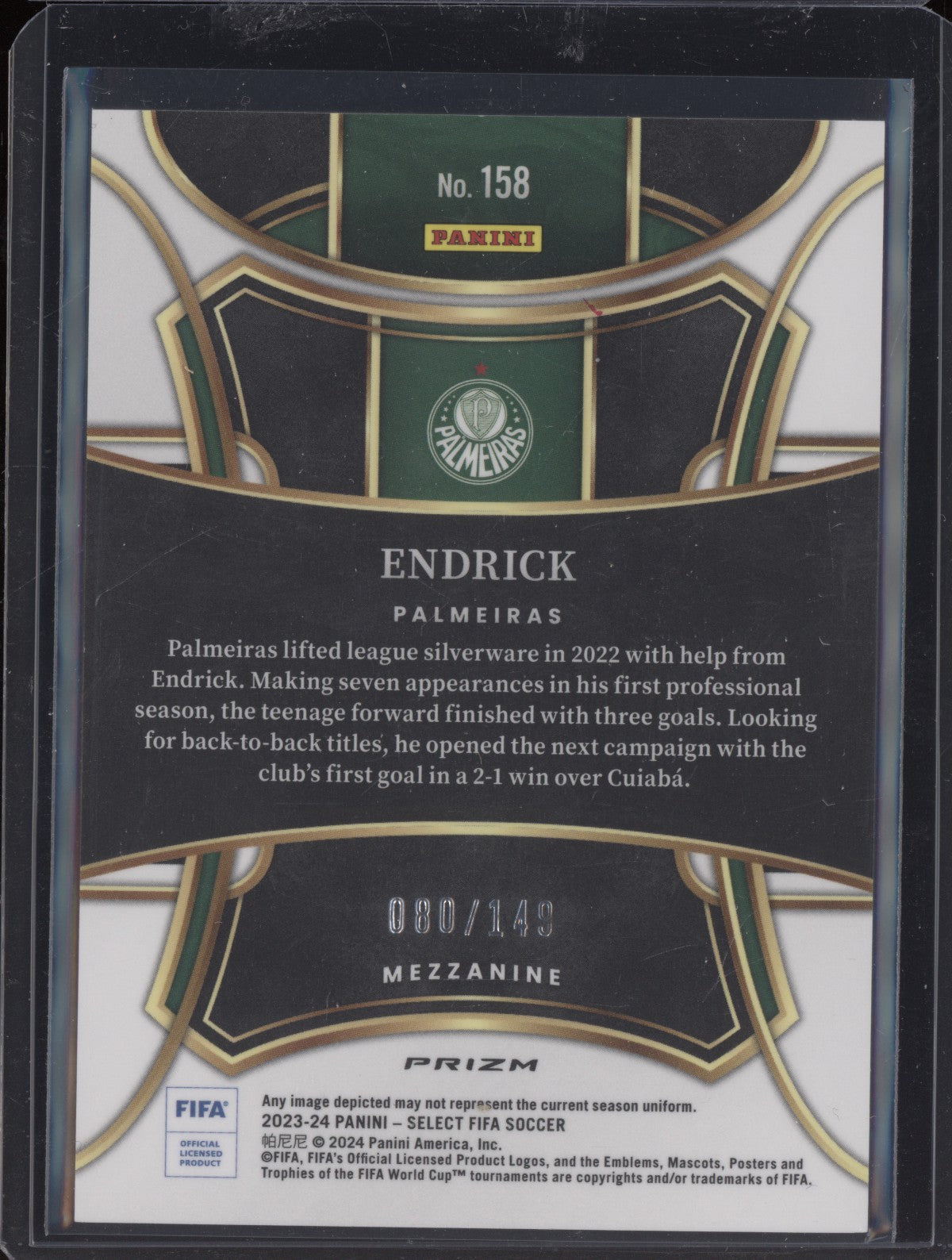 Endrick 2023-24 Panini Select FIFA Red Wave RC 80/149
