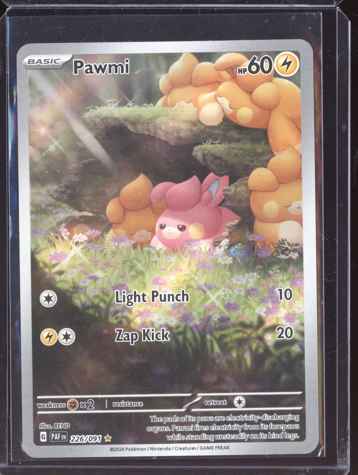 Pawmi 2024 Pokemon Paldean Fates Illustration Rare 226/091