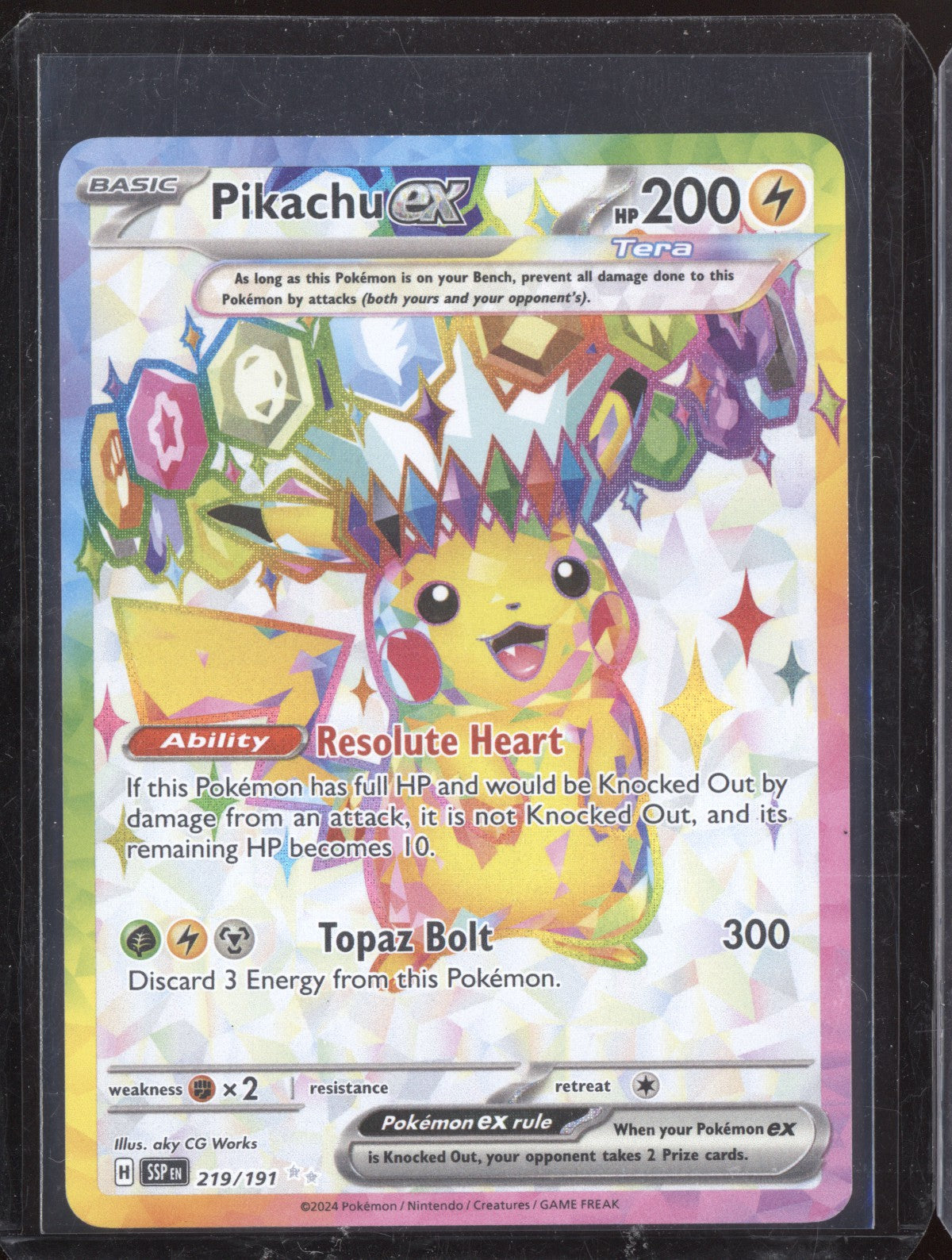 Pikachu ex 2024 Pokemon Surging Sparks Ultra Rare 219/191