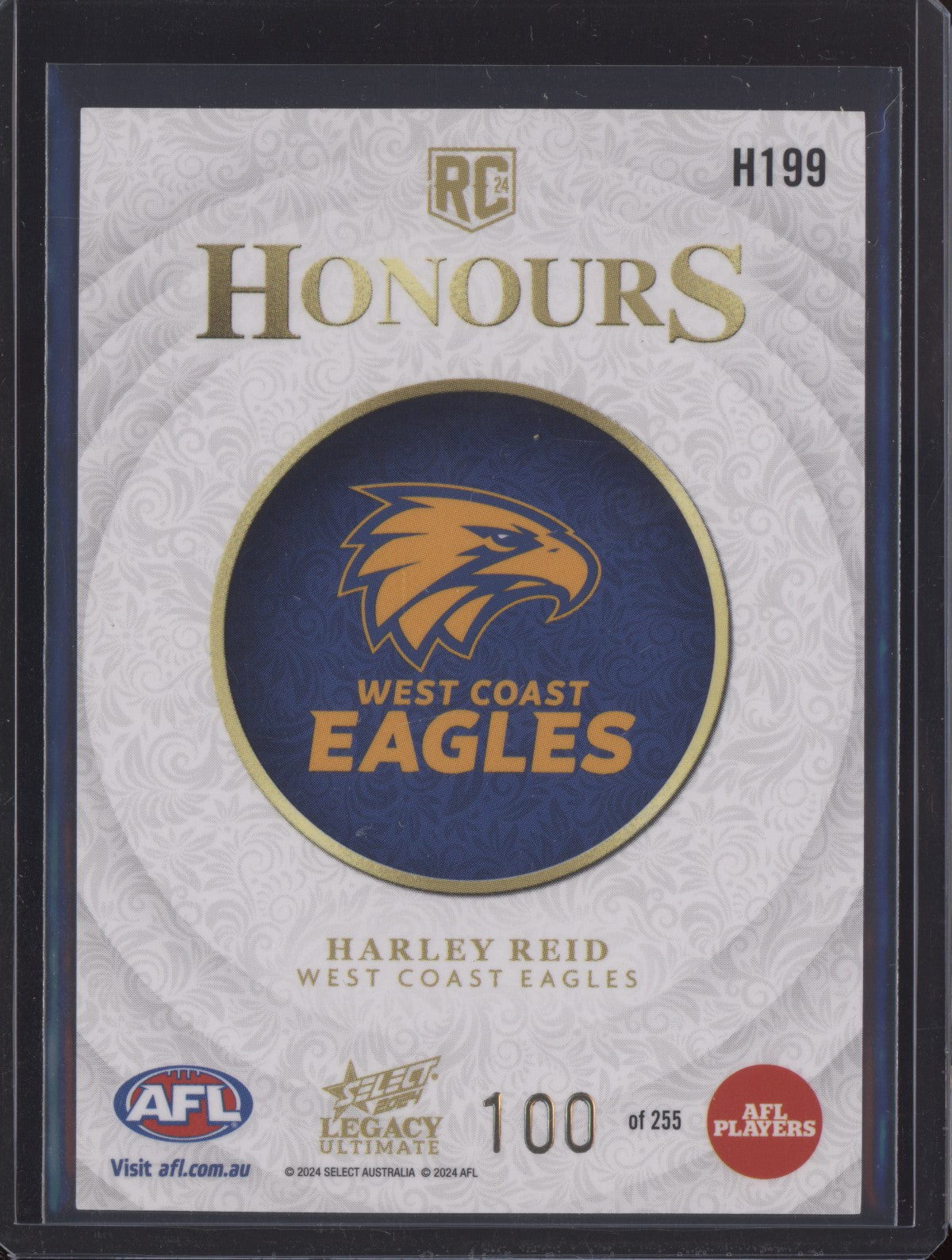 Harley Reid 2024 Select Legacy Ultimate Honours RC 100/255