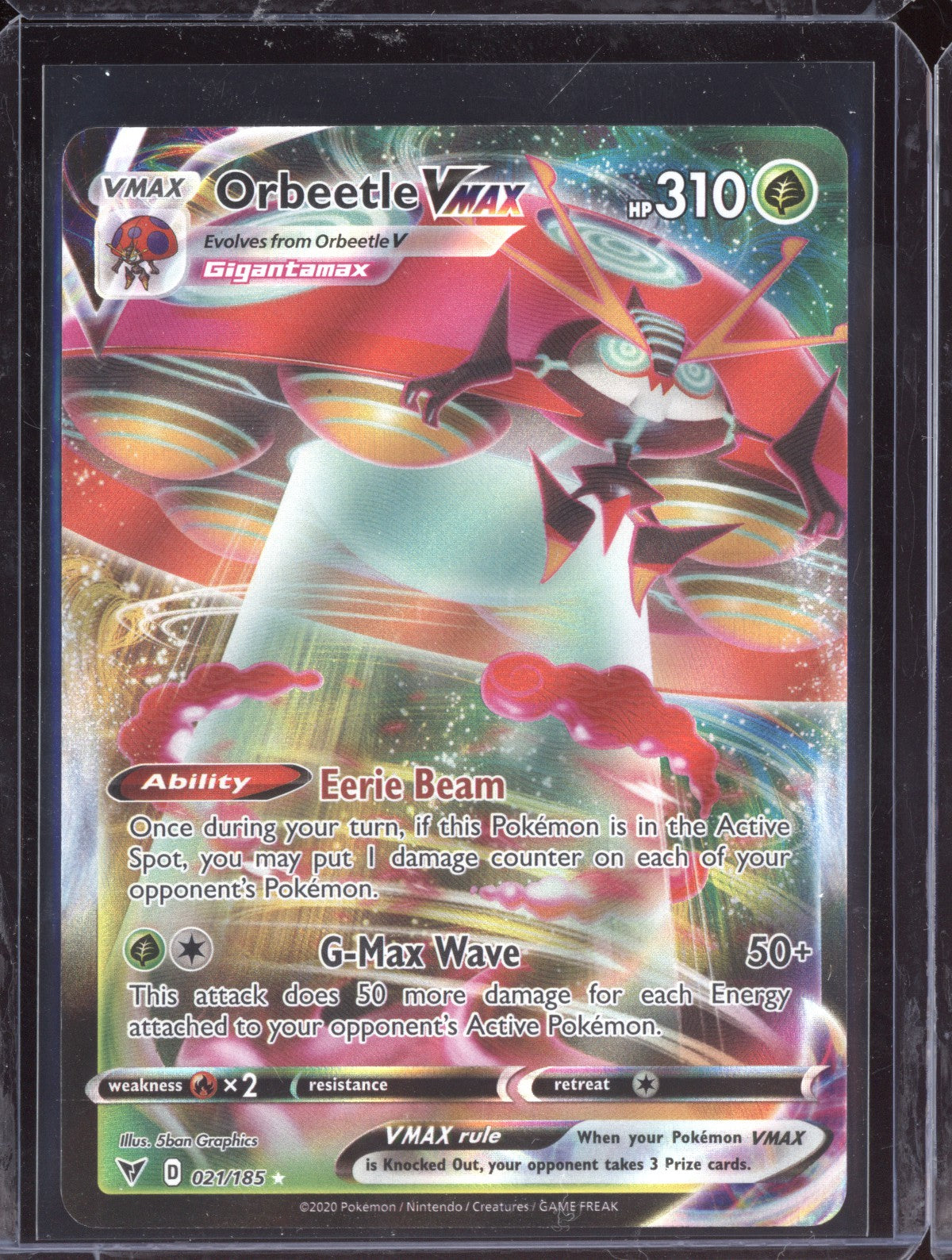 Orbeetle VMAX 2020 Pokemon Vivid Voltage Holo Rare VMAX 021/185
