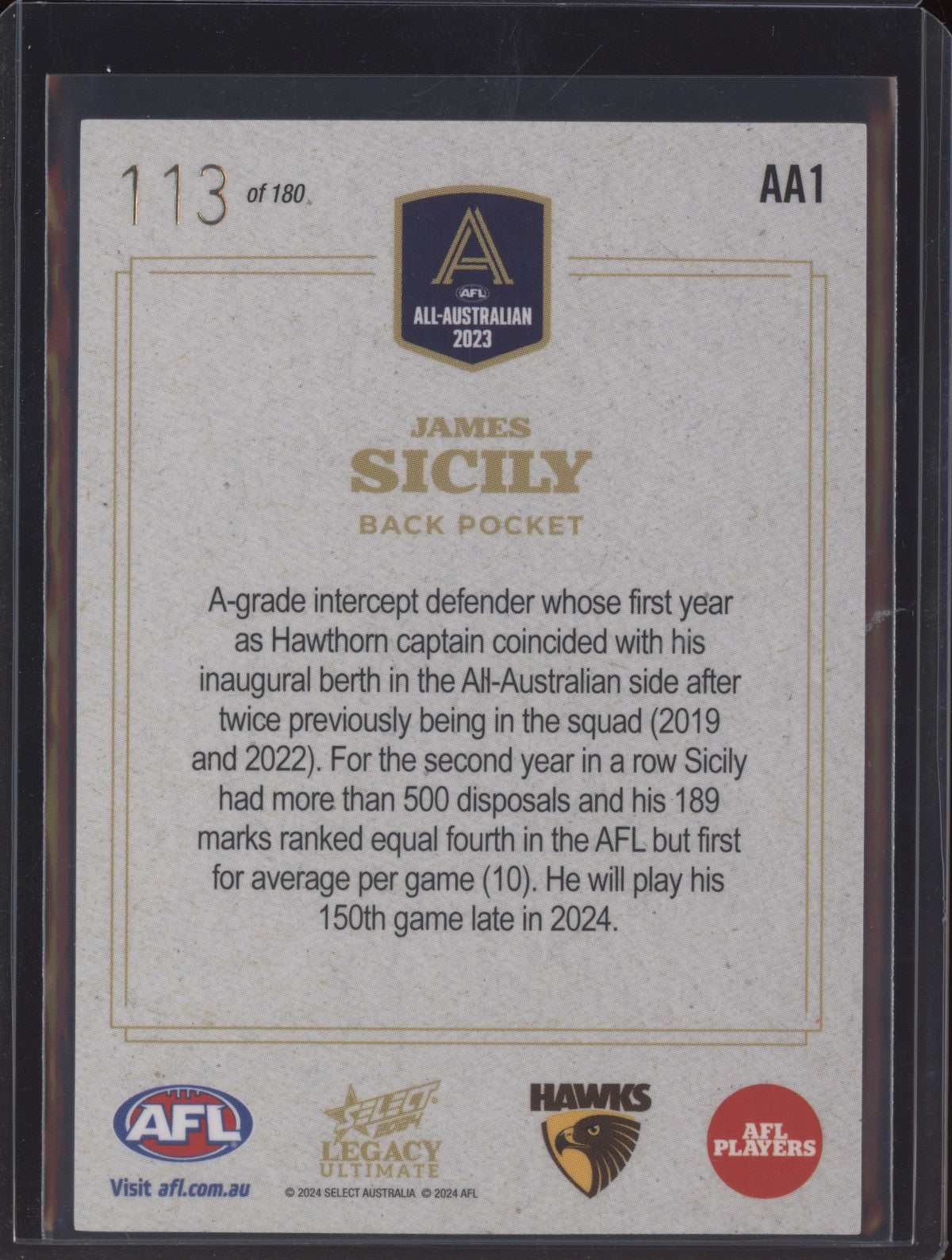 James Sicily 2024 Select Legacy Ultimate 2023 All Australian 113/180