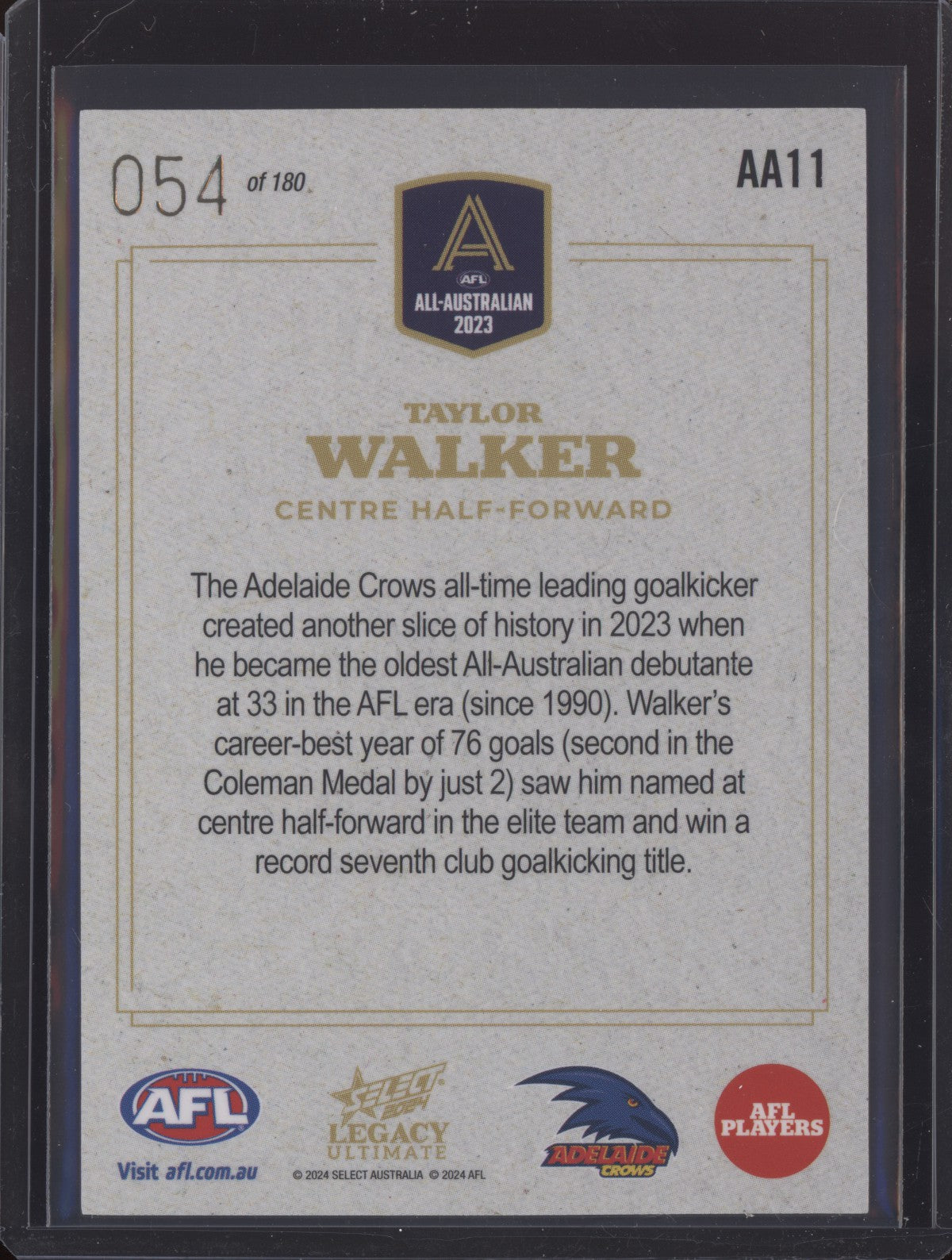 Taylor Walker 2024 Select Legacy Ultimate 2023 All Australian 54/180