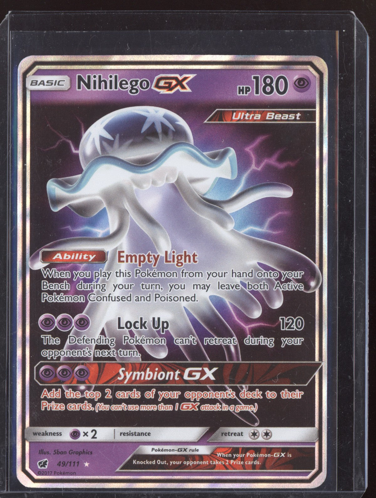 Nihilego-GX 2017 Pokemon Crimson Invasion Rare Holo 049/111