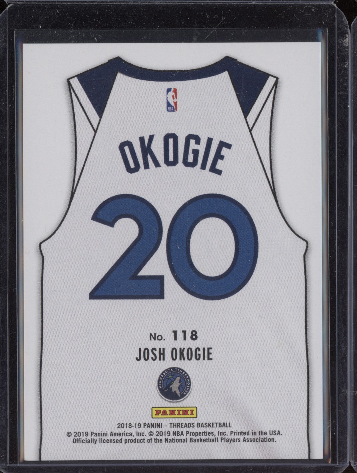 Josh Okogie 2018-19 Panini Threads Rookie Jersey Blue 58/75