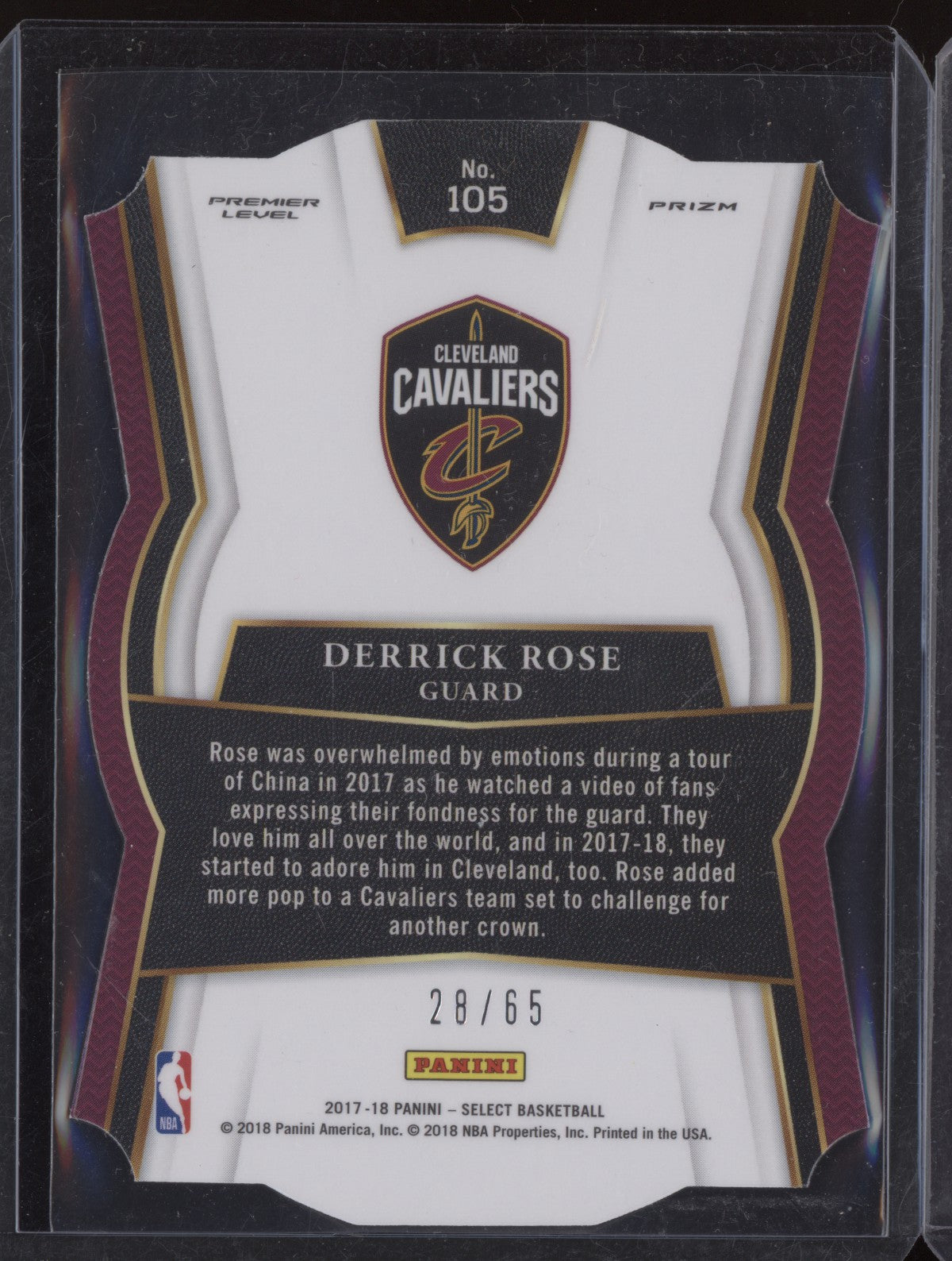 Derrick Rose 2017-18 Panini Select Neon Green Die Cut 28/65