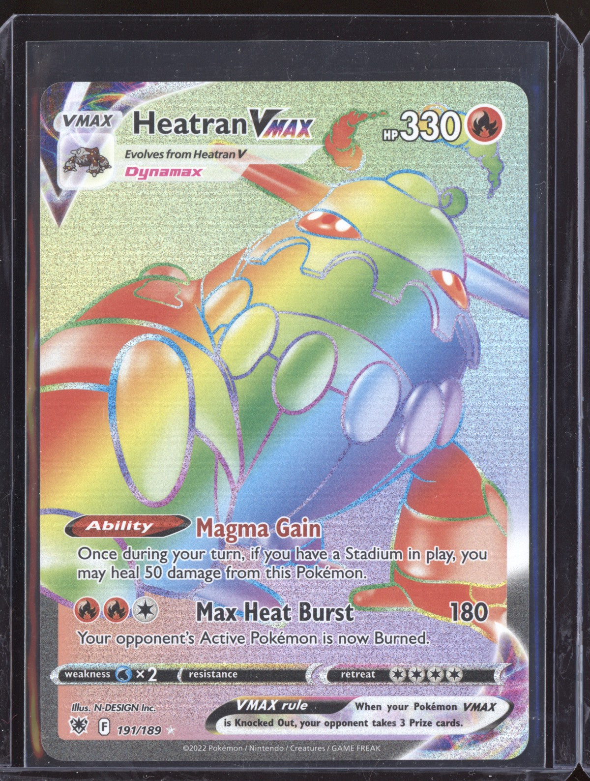 Heatran VMAX 2022 Pokemon Astral Radiance Rainbow Rare 191/189