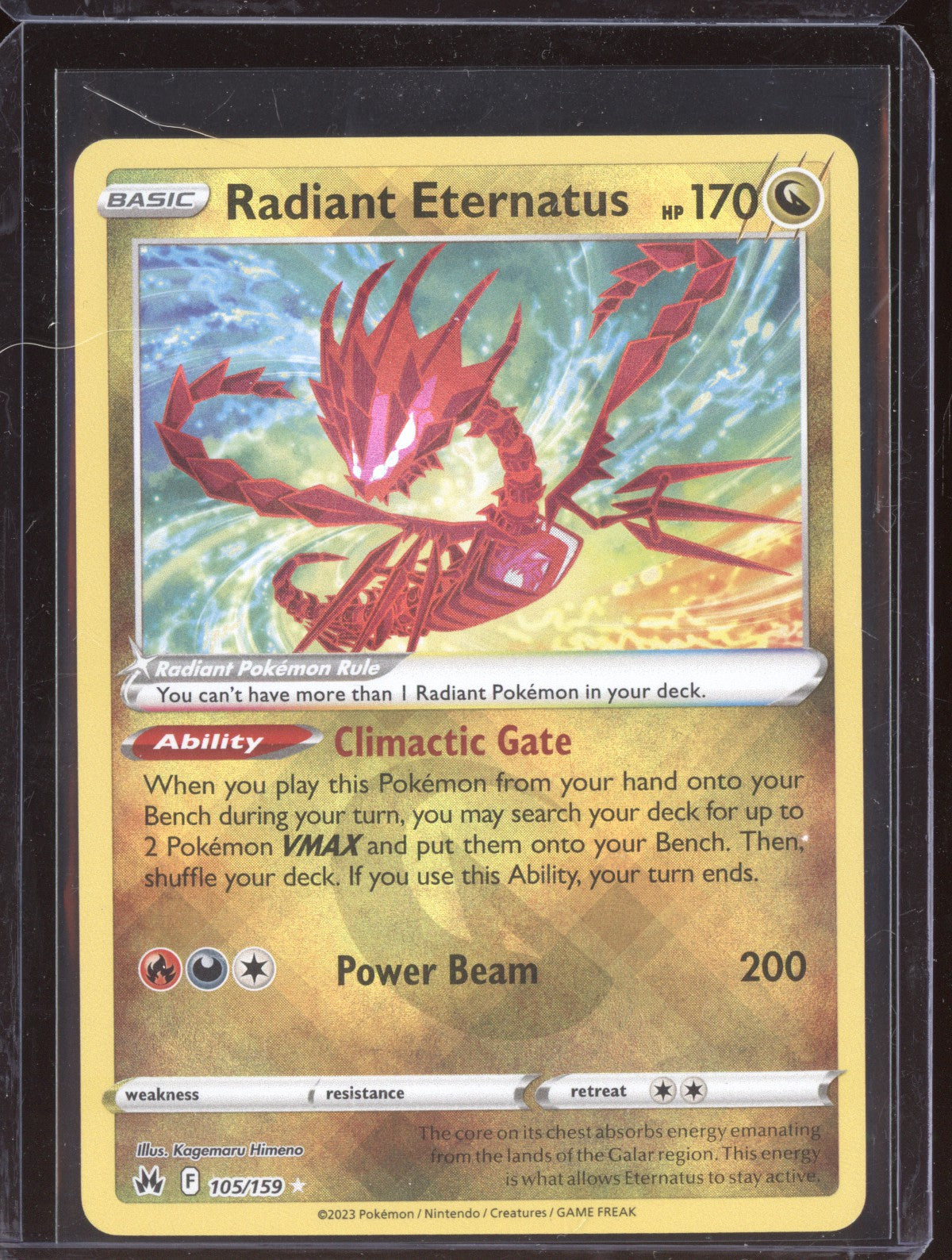 Radiant Eternatus 2023 Pokemon Crown Zenith Radiant Rare 105/159
