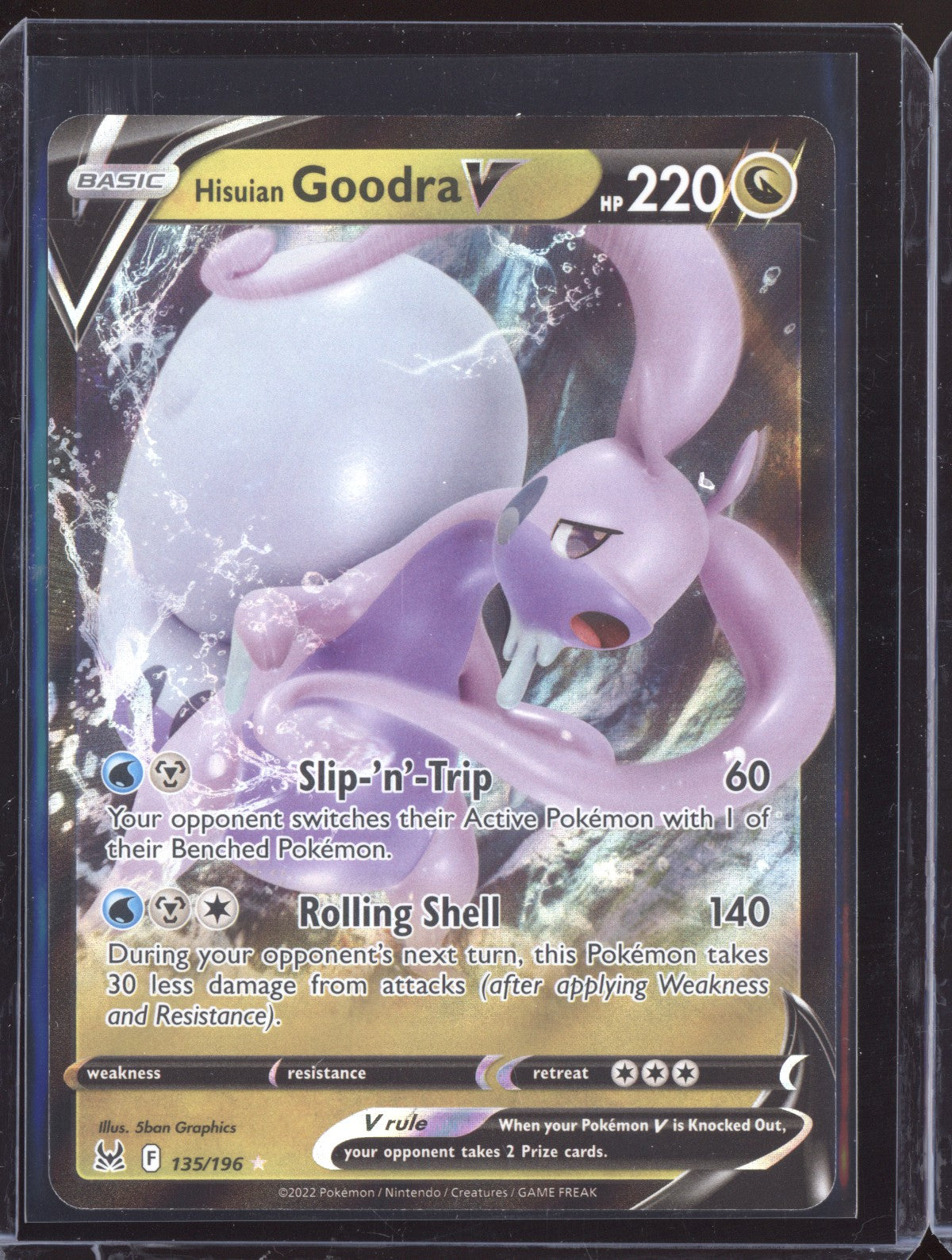 Hisuian Goodra V 2022 Pokemon Lost Origin Holo Rare V 135/196