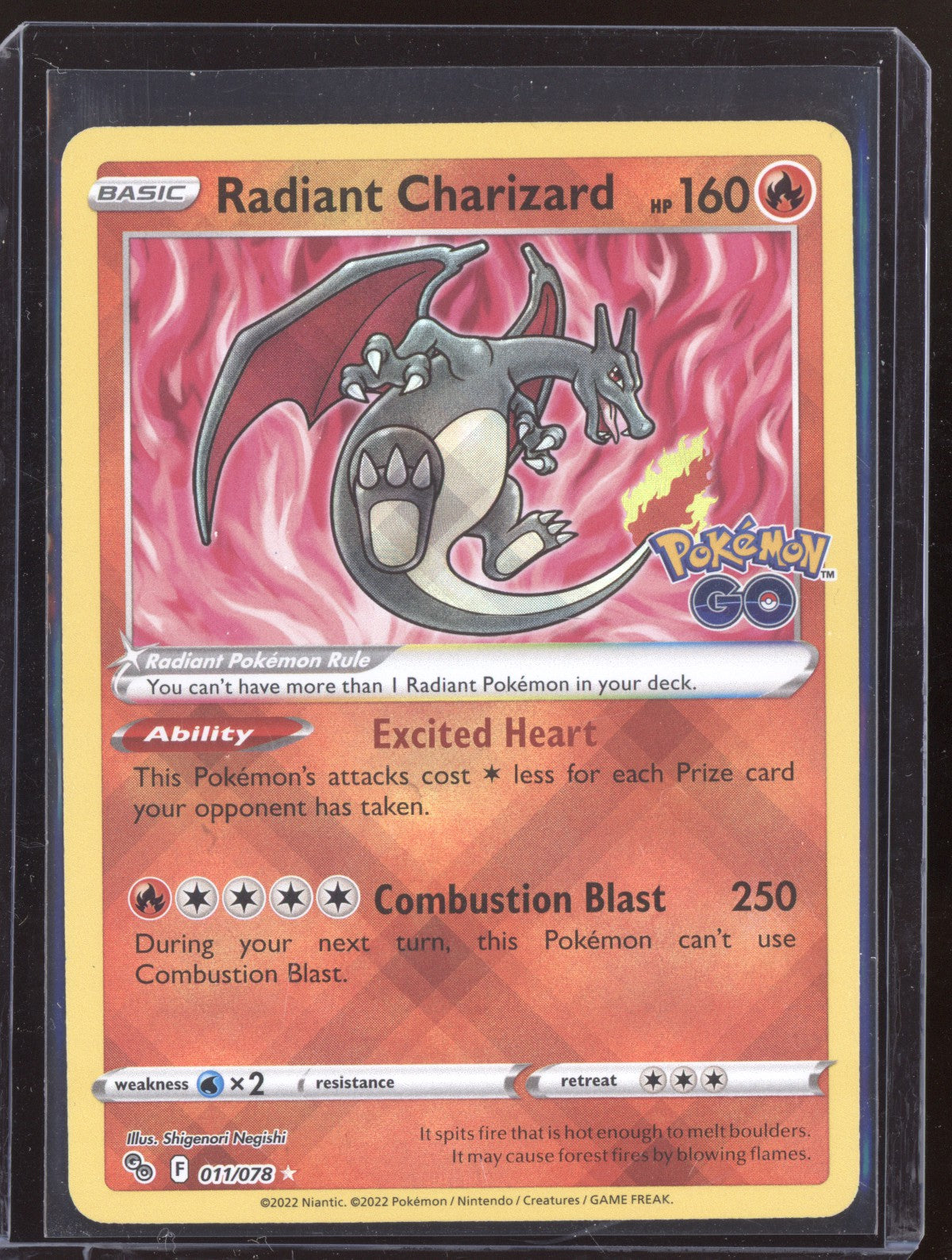 Radiant Charizard 2022 Pokemon Pokemon GO Radiant Rare 011/078