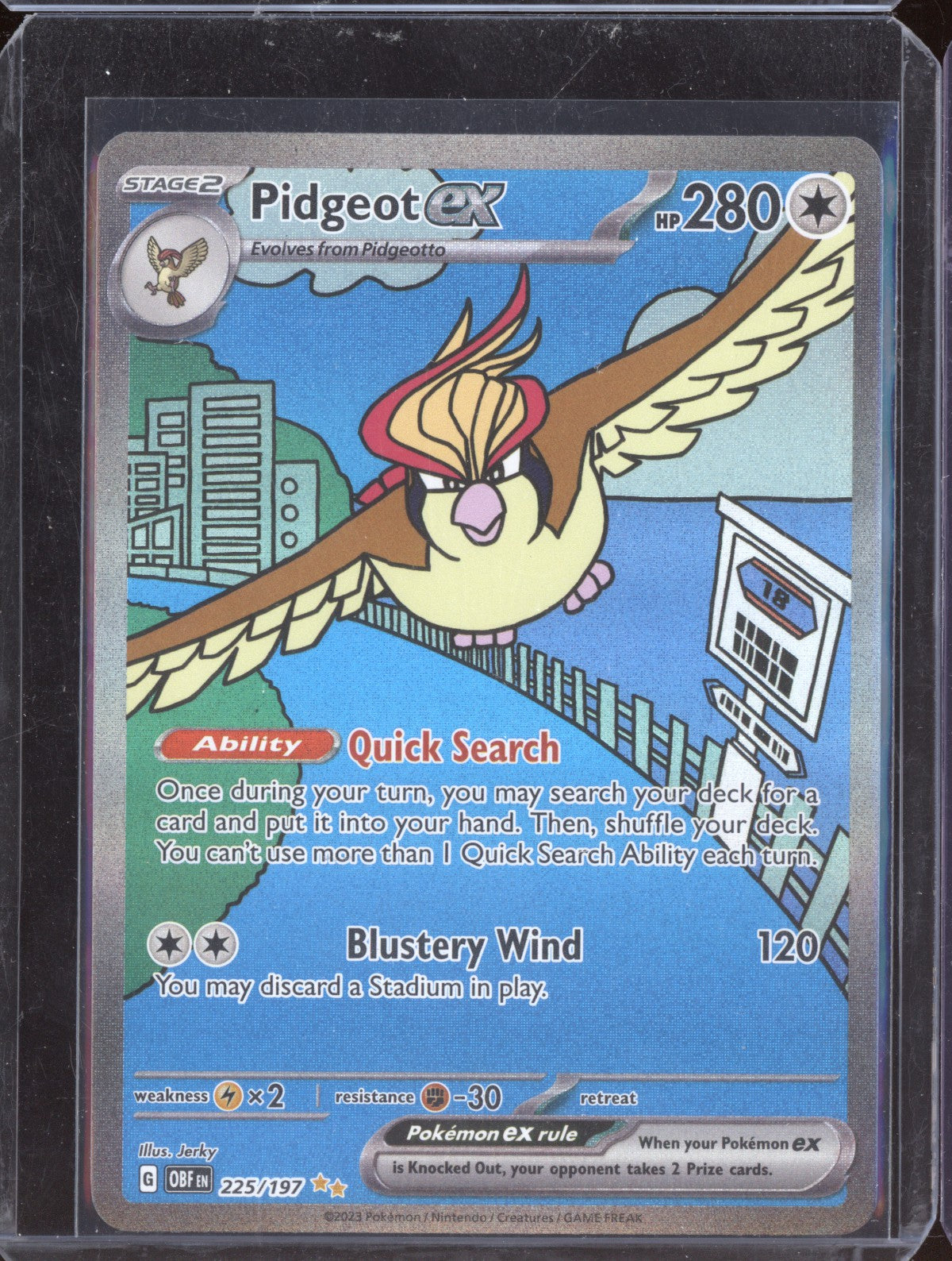 Pidgeot ex 2023 Pokemon Obsidian Flames Special Illustration Rare 225/197