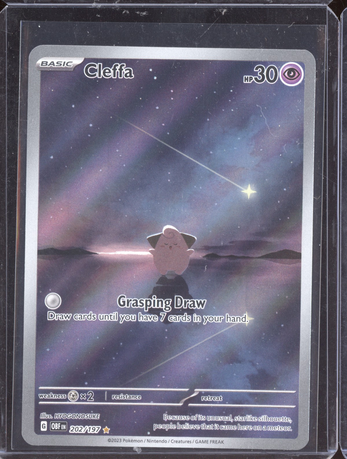 Cleffa 2023 Pokemon Obsidian Flames Illustration Rare 202/197