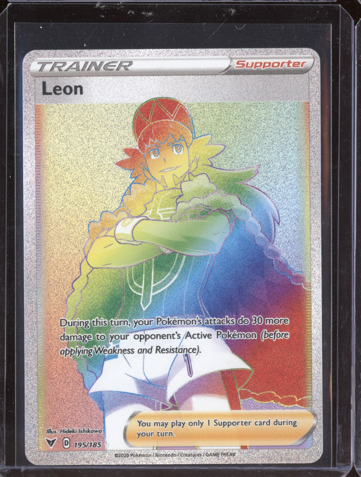 Leon 2020 Pokemon Vivid Voltage Rainbow Rare 195/185