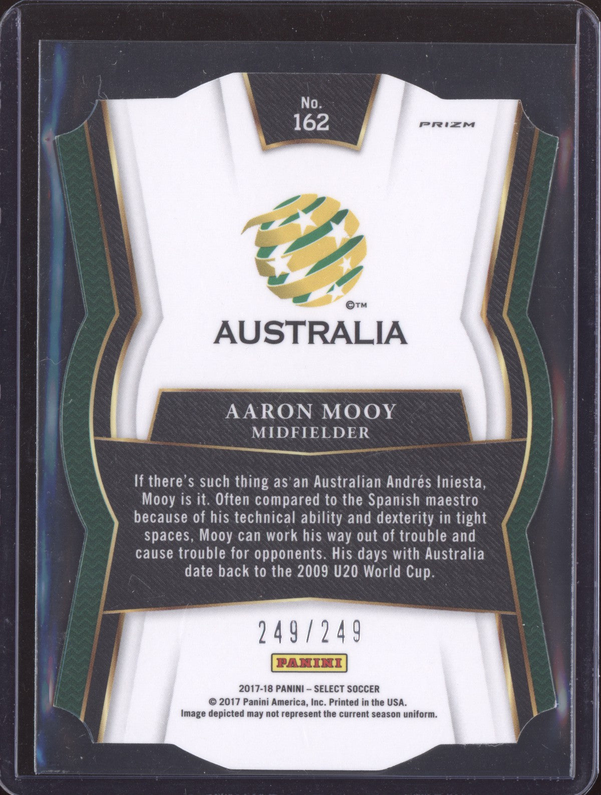 Aaron Mooy 2017-18 Panini Select Mezzanine Light Blue Die Cut 249/249