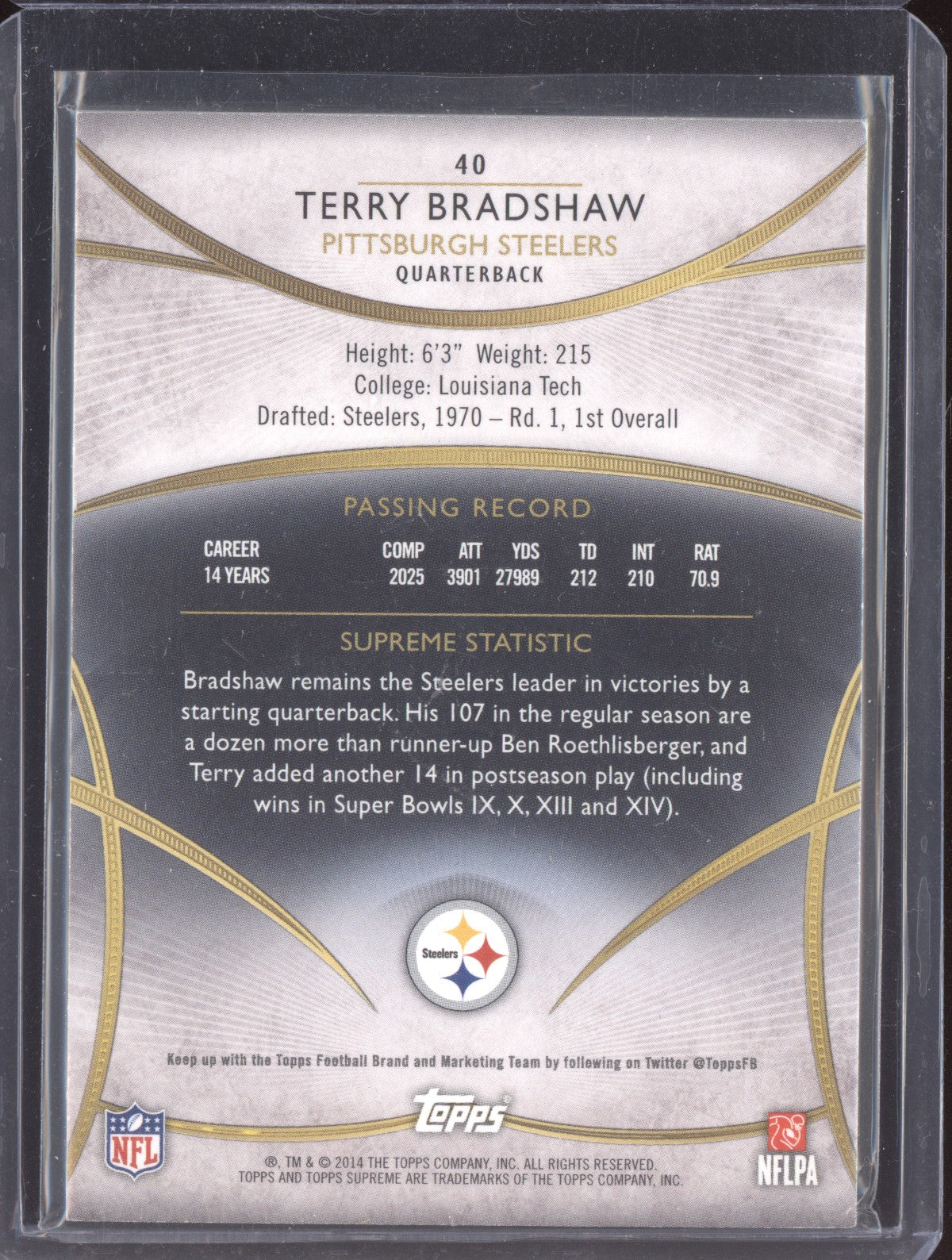 Terry Bradshaw 2014 Topps Supreme Gold 37/50