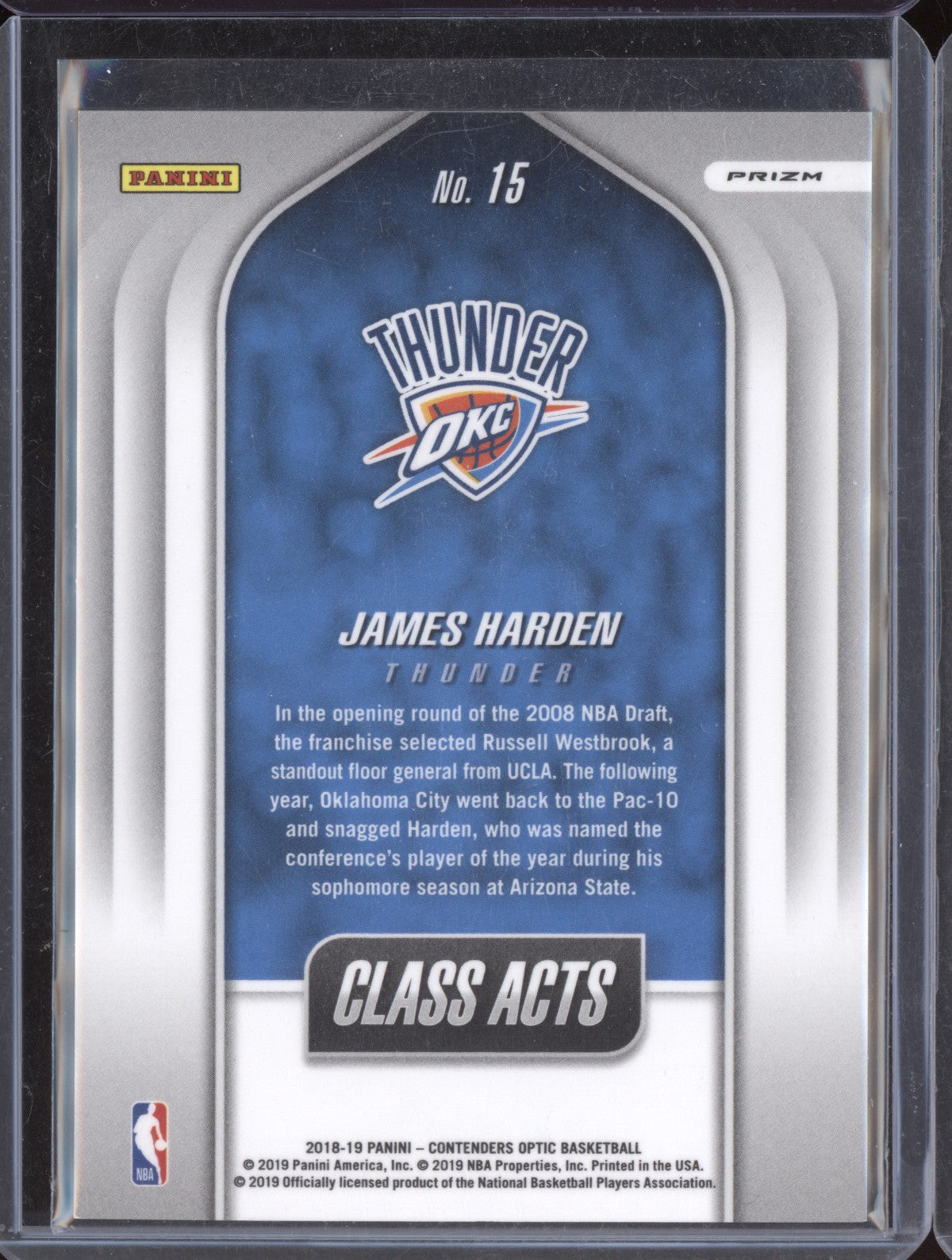 James Harden 2018-19 Panini Contenders Optic Class Acts Blue Cracked Ice