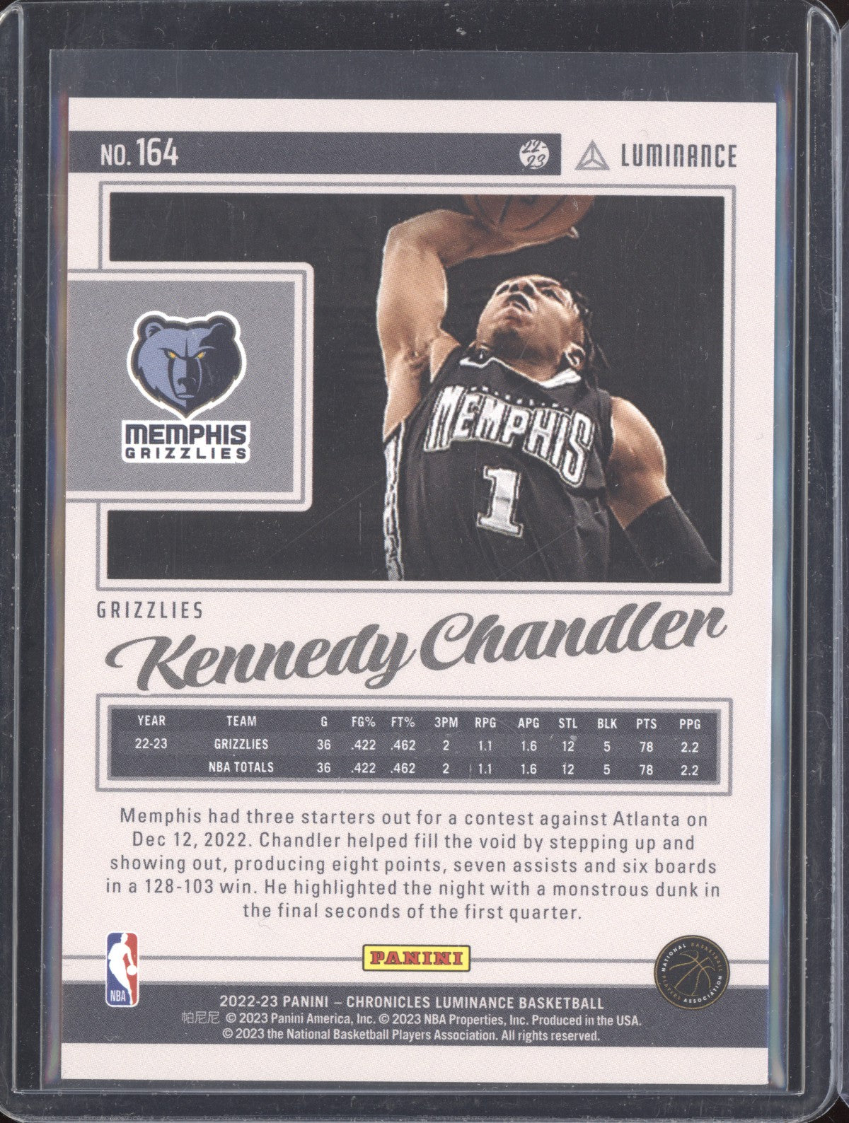 Kennedy Chandler 2022-23 Panini Chronicles Luminance Asia Jade RC 7/18