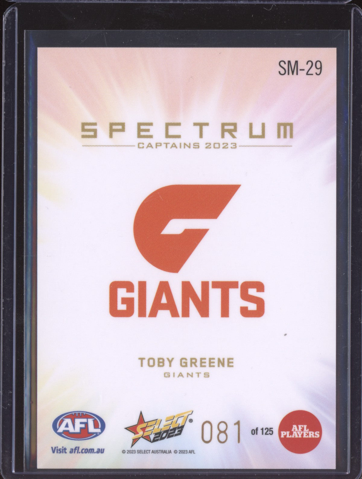Toby Greene 2023 Select Spectrum 81/125