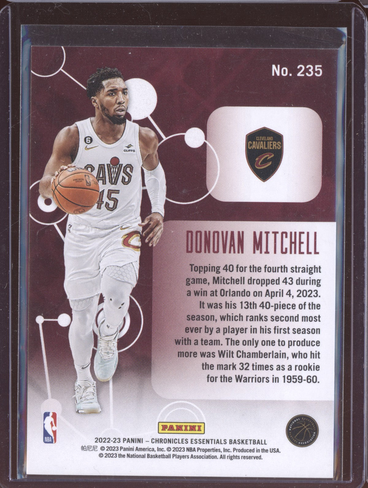 Donovan Mitchell 2022-23 Panini Chronicles Essentials Red 95/149