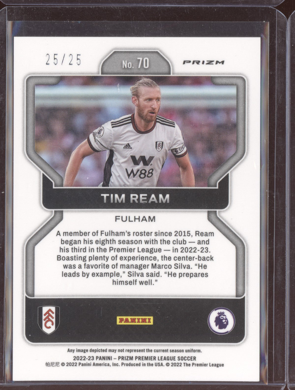Tim Ream 2022-23 Panini Prizm Premier League Breakaway Purple 25/25