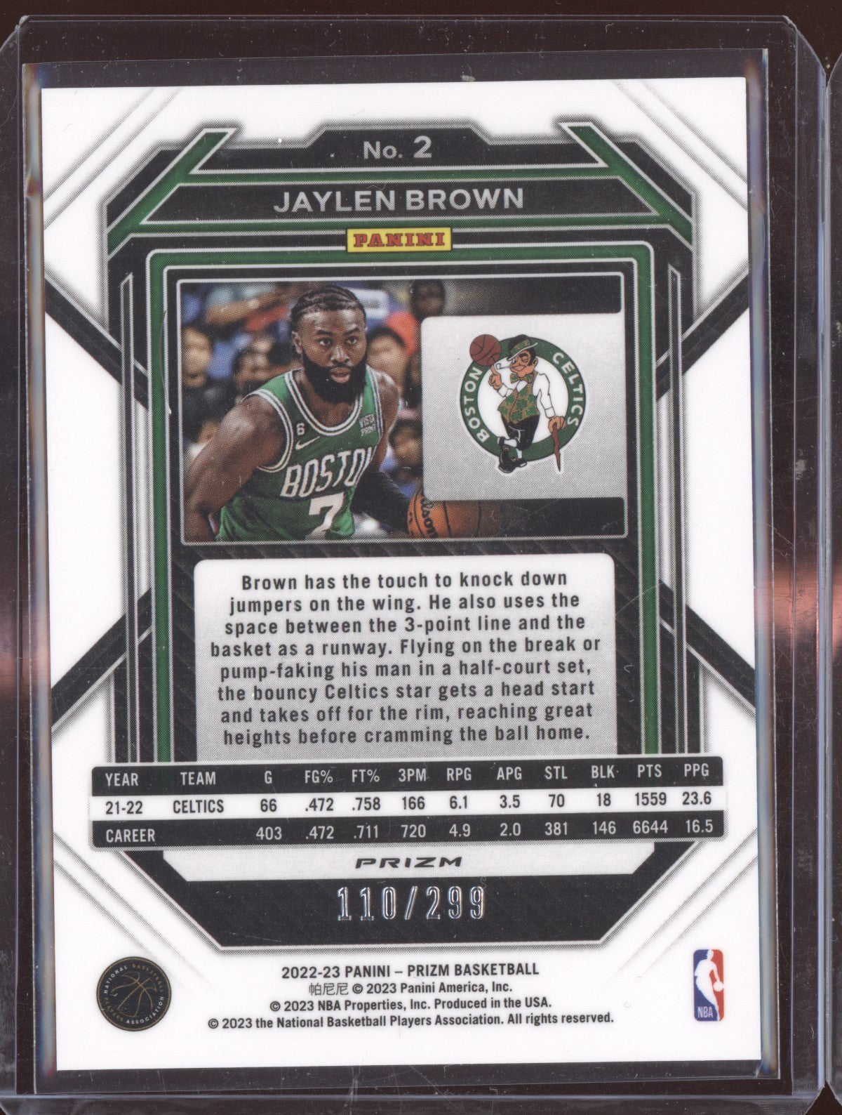 Jaylen Brown 2022-23 Panini Prizm Red 110/299