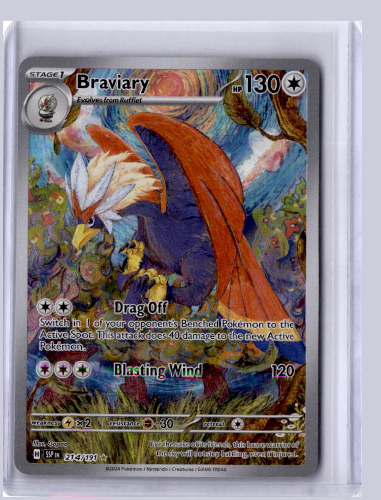 Braviary 2024 Pokemon Surging Sparks Illustration Rare 214/191