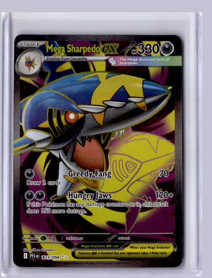 Mega Sharpedo ex 2025 Pokemon Phantasmal Flames Ultra Rare 113/094
