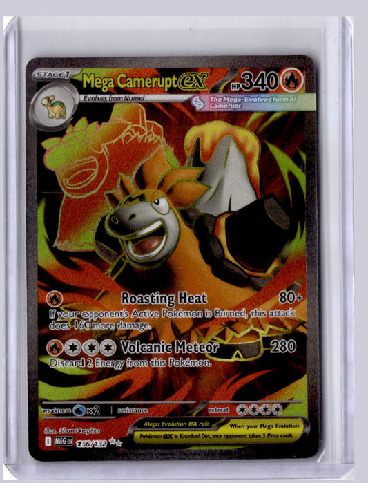Mega Camerupt ex 2025 Pokemon Mega Evolution Ultra Rare 156/132