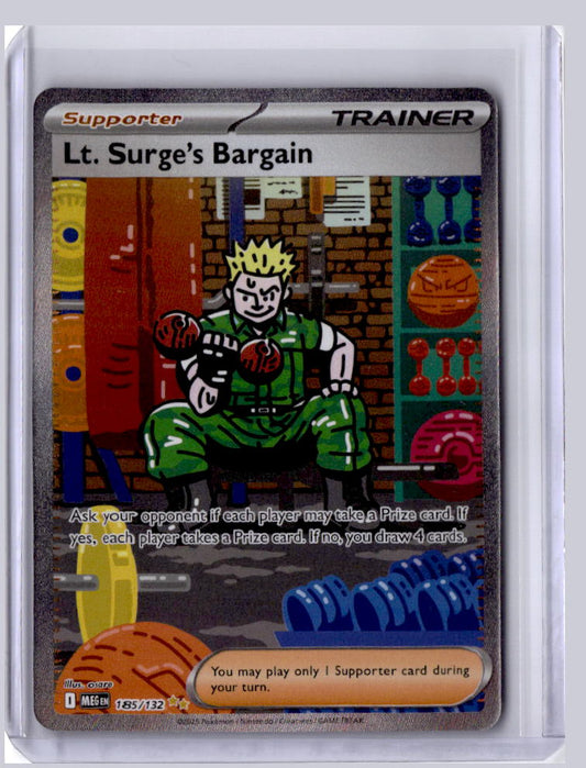Lt. Surge's Bargain 2025 Pokemon Mega Evolution Special Illustration Rare 185/132