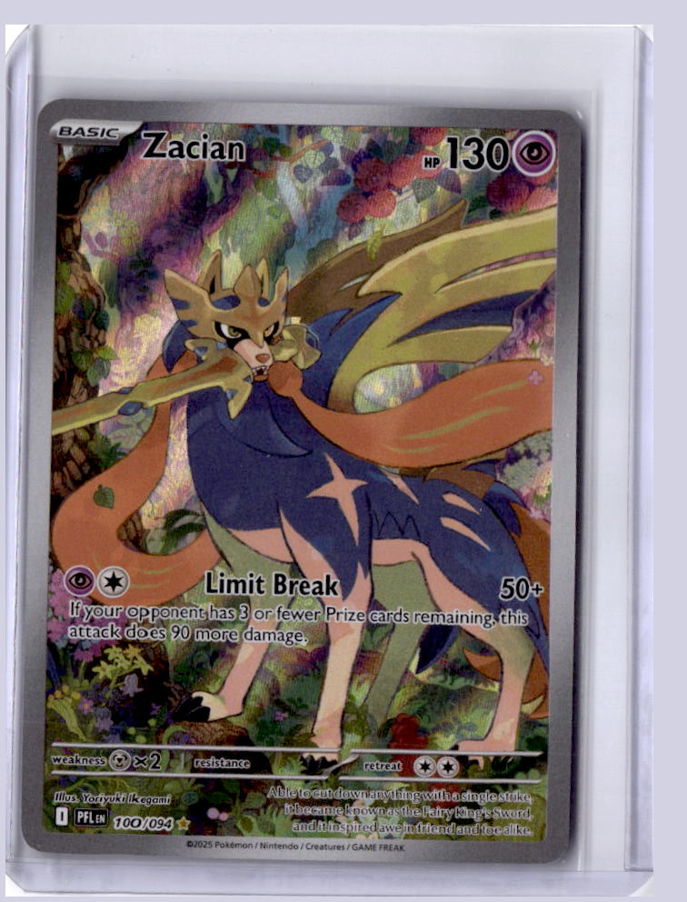 Zacian 2025 Pokemon Phantasmal Flames Illustration Rare 100/094