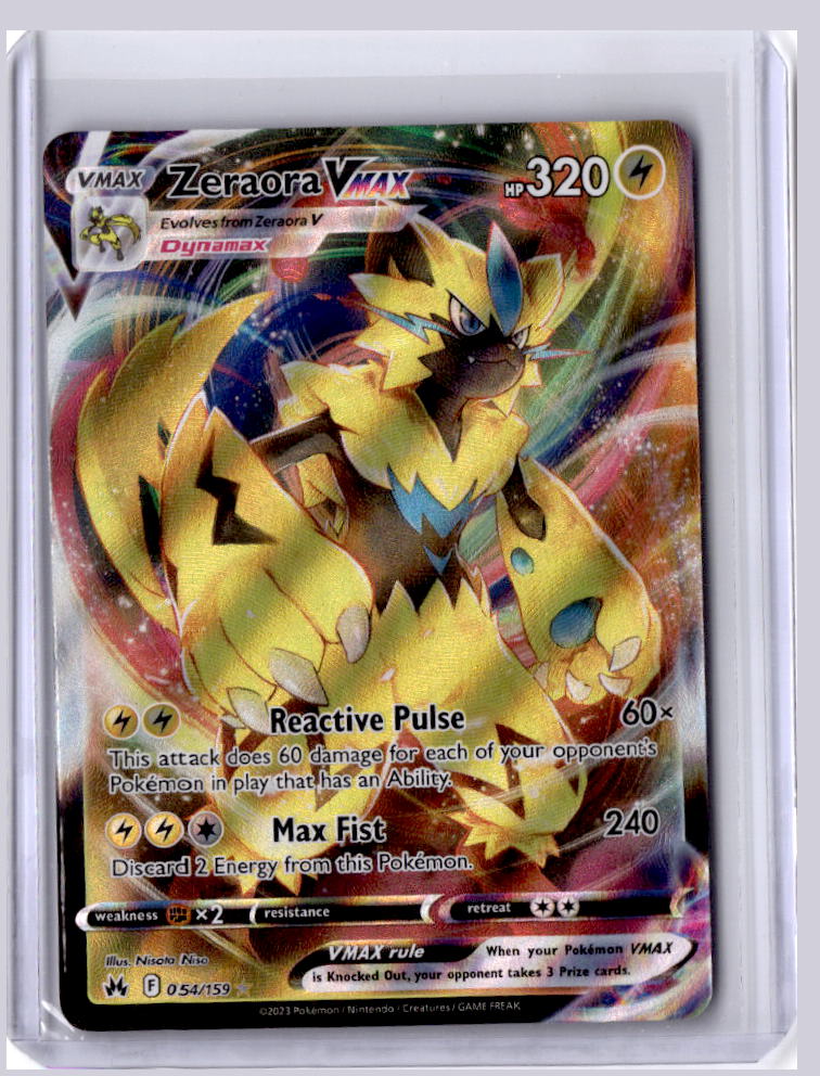 Zeraora VMAX 2023 Pokemon Crown Zenith Holo Rare VMAX 054/159