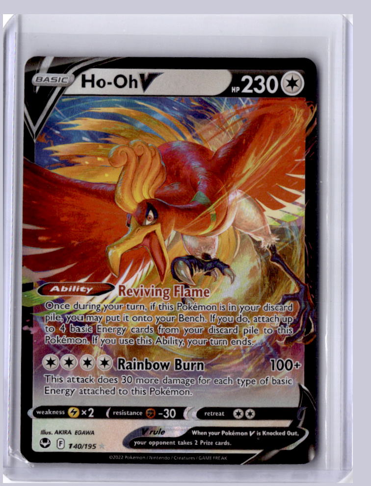 Ho-Oh V 2022 Pokemon Silver Tempest Holo Rare V 140/195