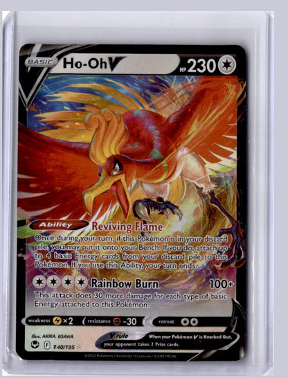 Ho-Oh V 2022 Pokemon Silver Tempest Holo Rare V 140/195