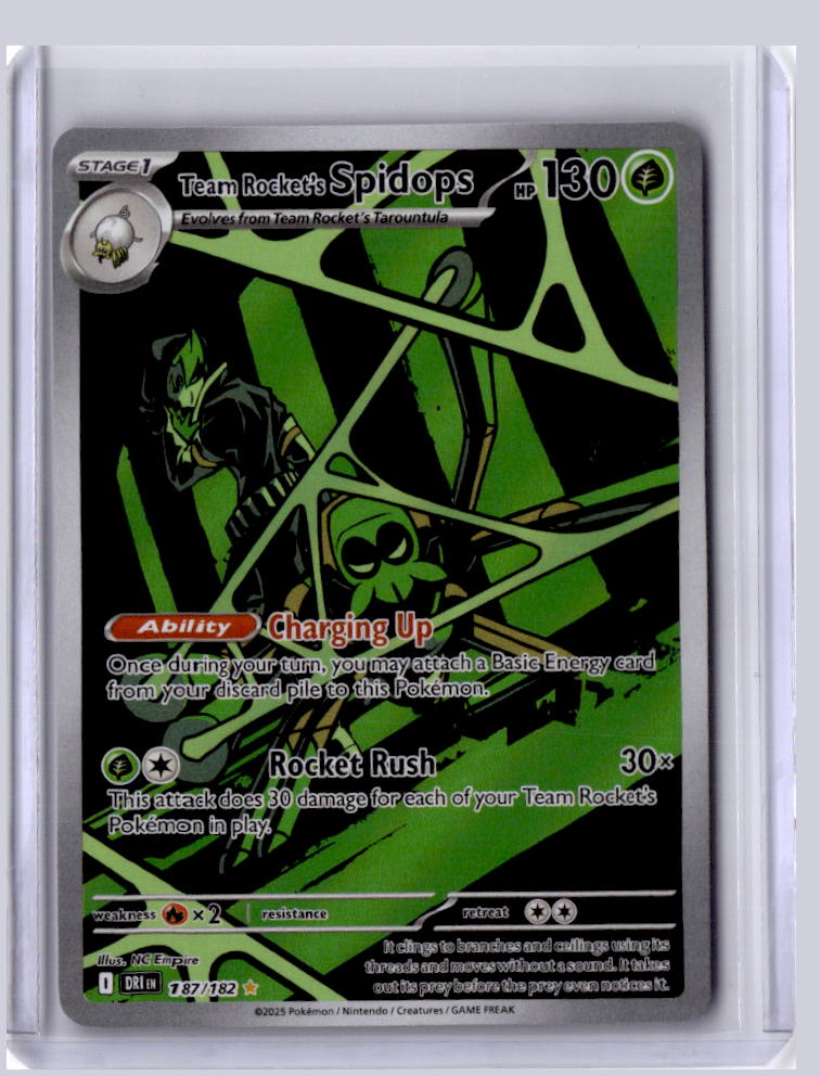 Team Rocket's Spidops 2025 Pokemon Destined Rivals Illustration Rare 187/182