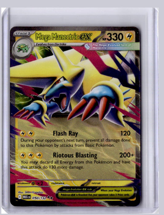 Mega Manectric ex 2025 Pokemon Mega Evolution Double Rare 050/132