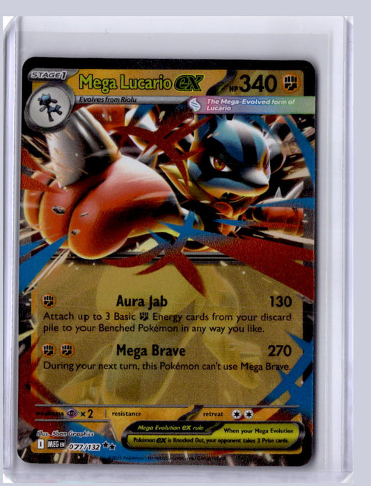 Mega Lucario ex 2025 Pokemon Mega Evolution Double Rare 077/132