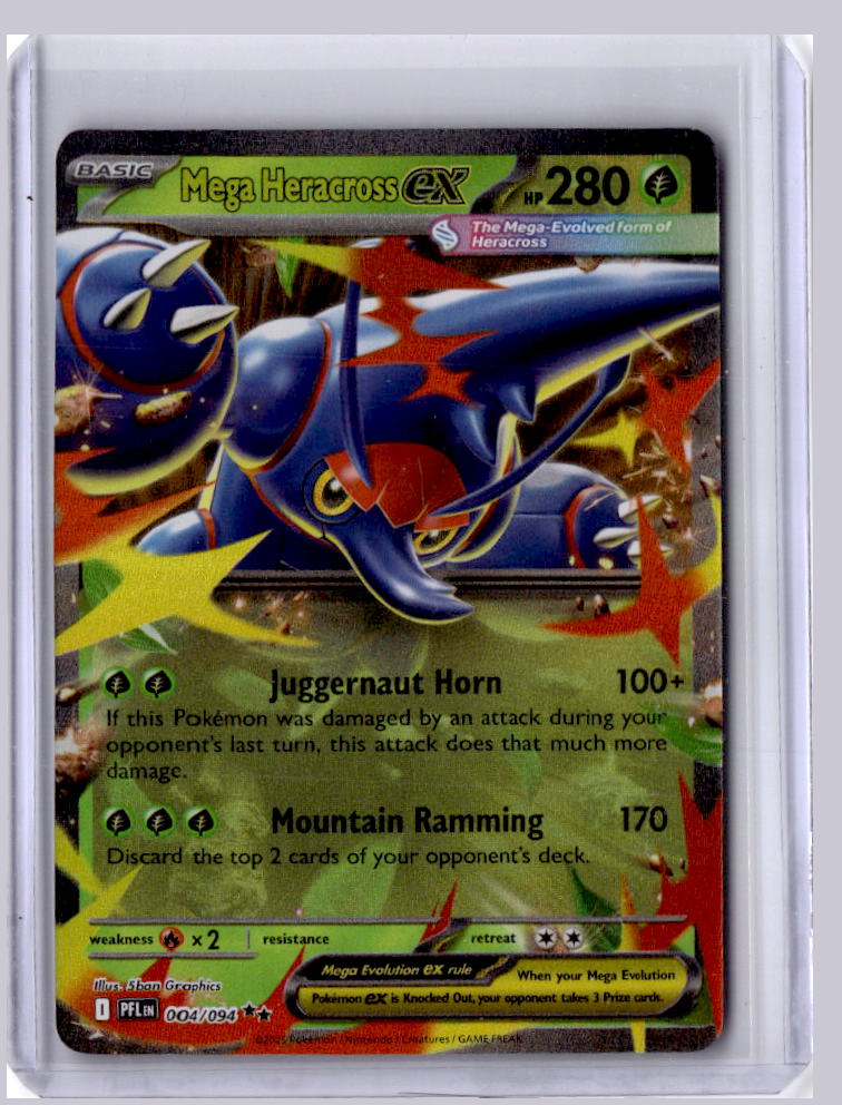 Mega Heracross ex 2025 Pokemon Phantasmal Flames Double Rare 004/094